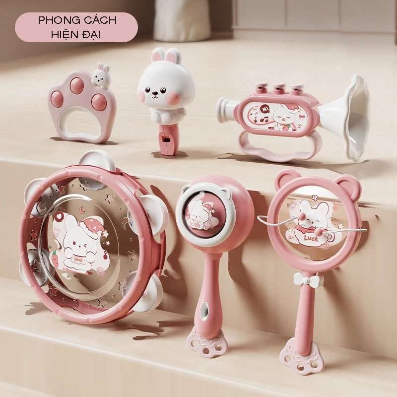 Sét 6 món đồ Chơi Lục Lạc/Xúc Xắc Cho Trẻ Sơ Sinh -DC05