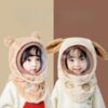 Mũ len lông cừu trùm đầu chống gió, kèm kính chống bụi giữ ấm cho bé -MU01