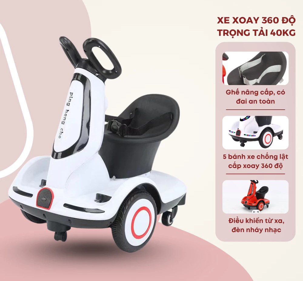 Xe xoay 360 độ có điều khiển và sạc cho bé XD03